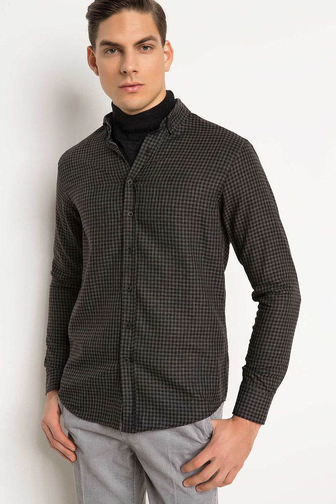 قميص مربعات مودرن فيت